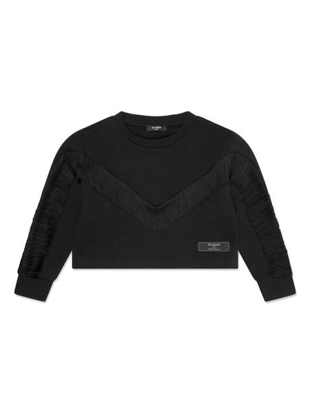  Balmain Kids Fringe-detailing Sweatshirt - Black 