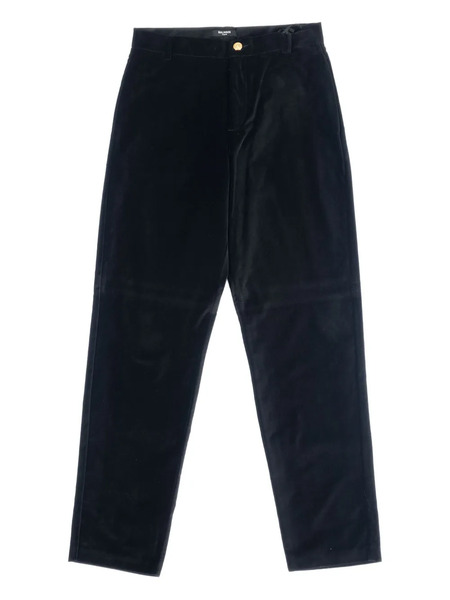  Balmain Kids Gold-button Velvet Trousers - Black 