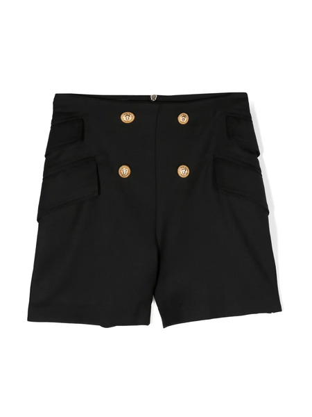  Balmain Kids High-waist Smart Shorts - Black 