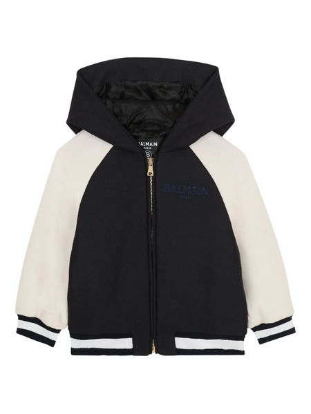  Balmain Kids Hooded Bomber Jacket - Blue 