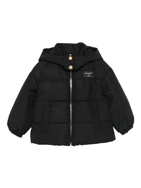 Balmain Kids Hooded Puffer Jacket - Black 