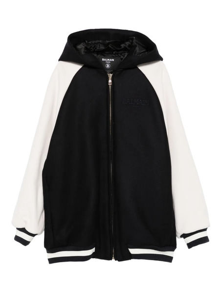 Balmain Kids Hooded Two-tone Jacket - Blue 