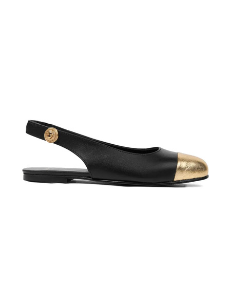  Balmain Kids Leather Ballet Flats - Black 