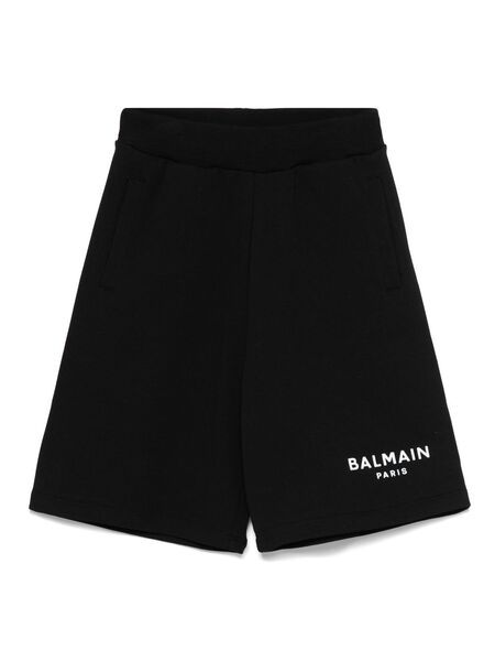  Balmain Kids Logo-appliqué Shorts - Black 