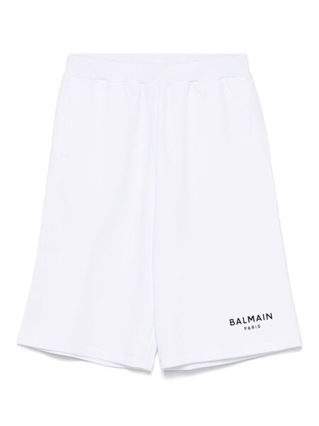  Balmain Kids Logo-appliqué Shorts - White 