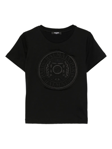  Balmain Kids Logo-appliqué T-shirt - Black 