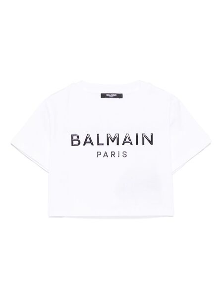  Balmain Kids Logo-appliqué T-shirt - White 