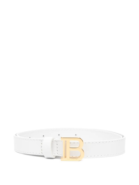  Balmain Kids Logo-buckle Belt - White 