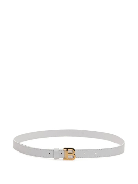  Balmain Kids Logo-buckle Belt - White 