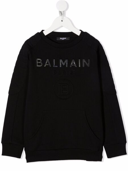 Balmain Kids Logo Cotton Sweatshirt - Black 