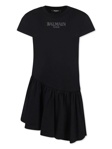  Balmain Kids Logo-embellished Dress - Black 