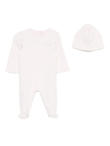  Balmain Kids Logo-embroidered Babygrow Set - Pink 