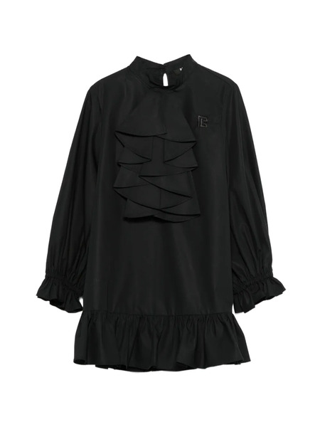 Balmain Kids Logo-embroidered Dress - Black 