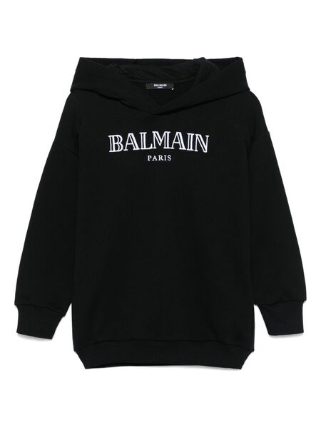  Balmain Kids Logo-embroidered Hoodie - Black 