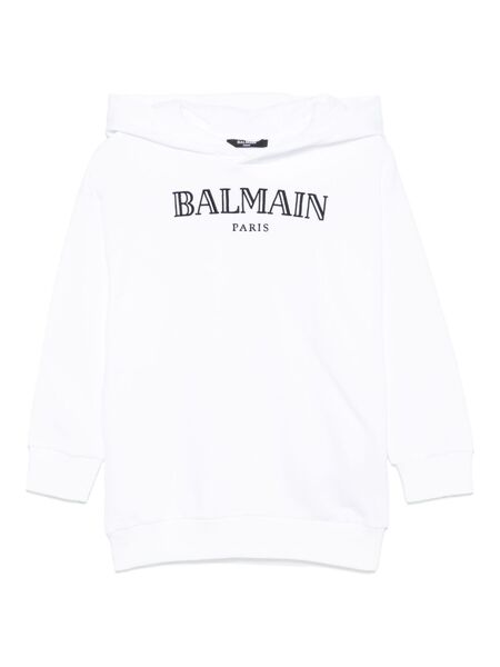  Balmain Kids Logo-embroidered Hoodie - White 