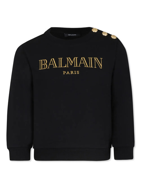  Balmain Kids Logo-embroidered Sweatshirt - Black 
