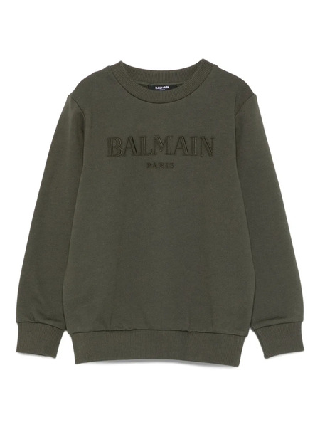  Balmain Kids Logo-embroidered Sweatshirt - Green 