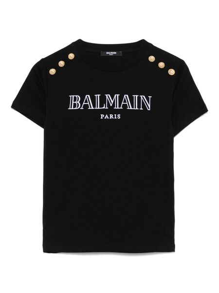 Balmain Kids Logo-embroidered T-shirt - Black 