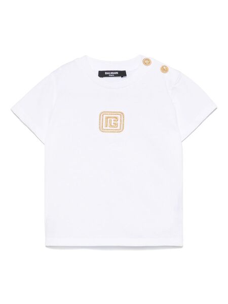  Balmain Kids Logo-embroidered T-shirt - White 