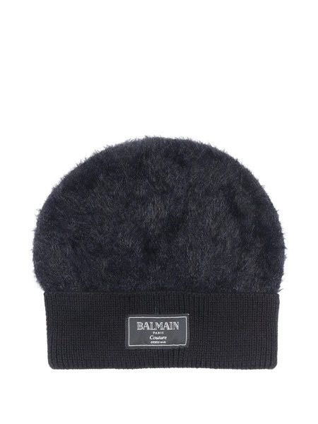  Balmain Kids Logo-patch Beanie - Blue 