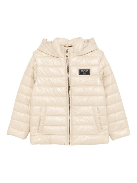  Balmain Kids Logo-patch Jacket - Neutrals 