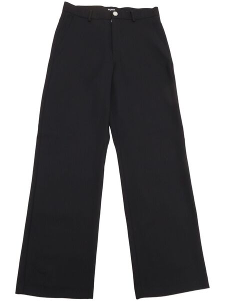  Balmain Kids Logo-patch Straight-leg Trousers - Black 