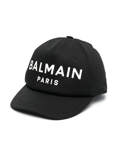  Balmain Kids Logo-print Cotton Cap - Black 