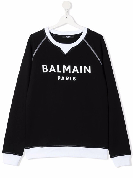  Balmain Kids Logo-print Cotton Sweatshirt - Black 