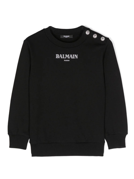  Balmain Kids Logo-print Cotton Sweatshirt - Black 