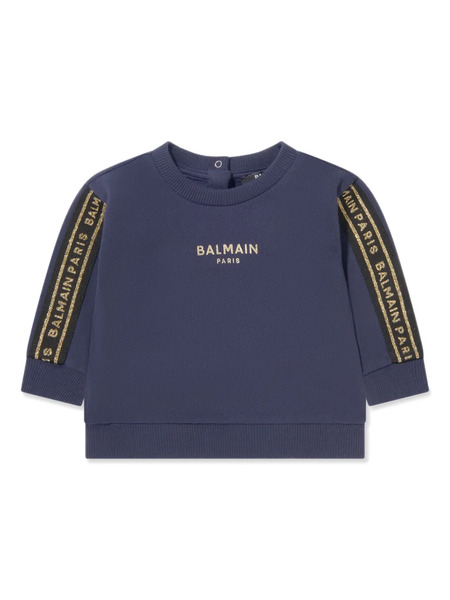  Balmain Kids Logo-print Cotton Sweatshirt - Blue 