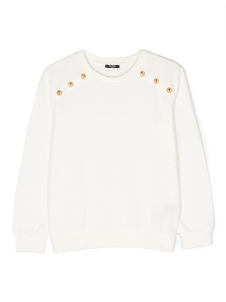  Balmain Kids Logo-print Cotton Sweatshirt - White 