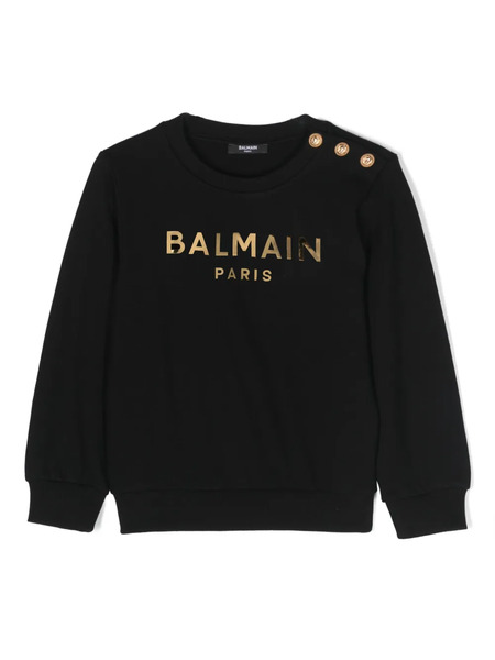  Balmain Kids Logo-print Cotton Sweatshurt - Black 