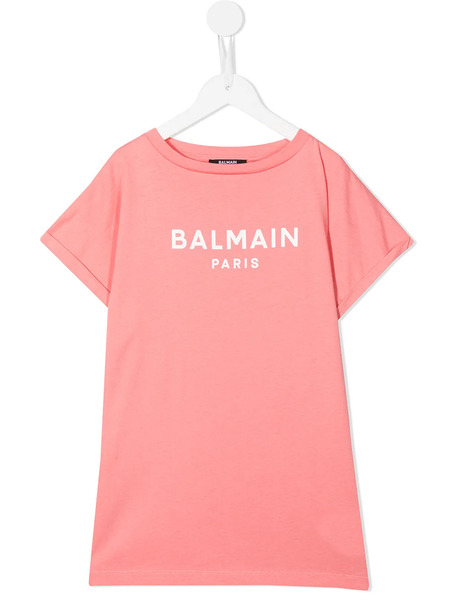 Balmain Kids Logo-print Cotton T-shirt - Pink 