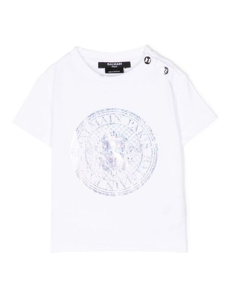  Balmain Kids Logo-print Cotton T-shirt - White 