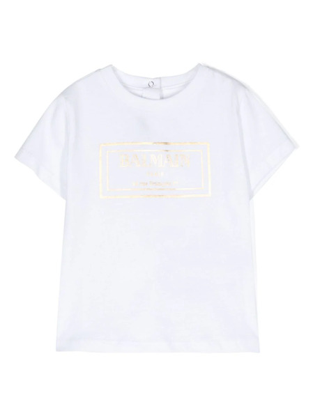  Balmain Kids Logo-print Cotton T-shirt - White 