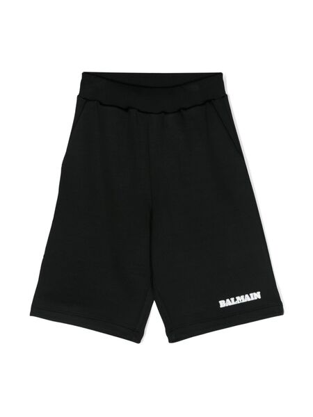  Balmain Kids Logo-print Jersey Shorts - Black 