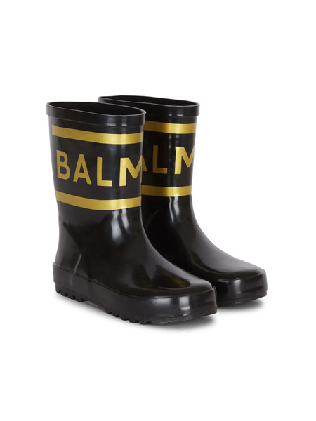  Balmain Kids Logo-print Rain Boots - Black 