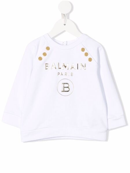  Balmain Kids Logo Print Sweatshirt - White 