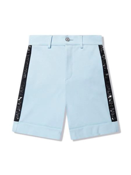  Balmain Kids Logo-tape Chino Shorts - Blue 