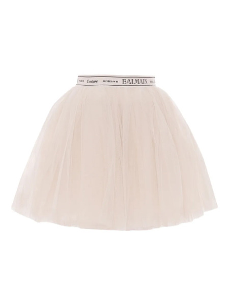  Balmain Kids Logo-waistband Tutu - Neutrals 