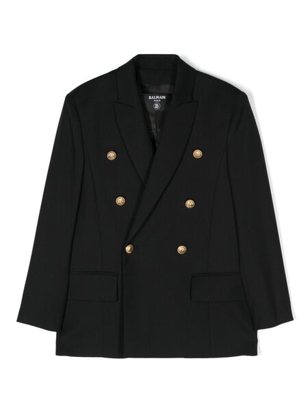  Balmain Kids Peak-lapels Double-breasted Blazer - Black 