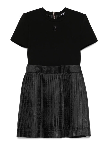  Balmain Kids Pleated Dress - Black 