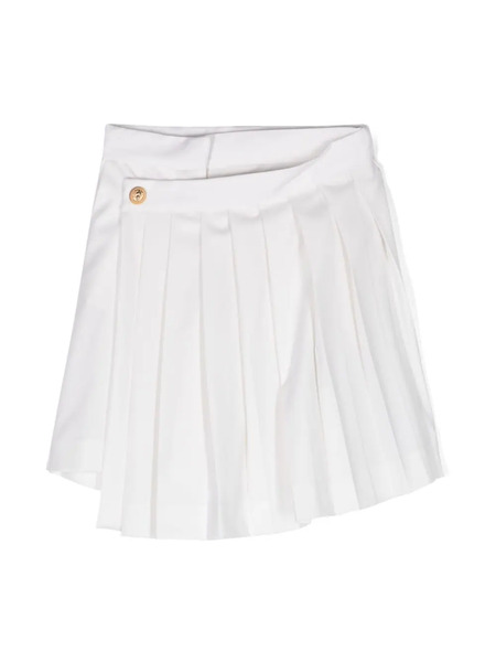  Balmain Kids Pleated Wool Skirt - White 