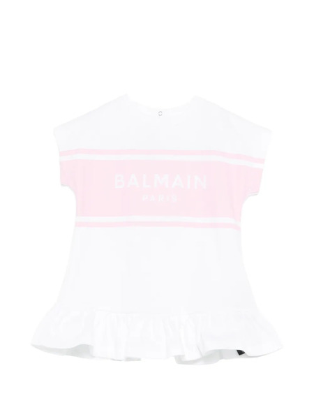  Balmain Kids Ruffled-hem Dress - White 