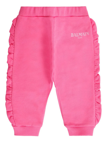  Balmain Kids Ruffled Track Pants - Pink 