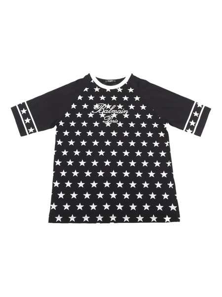  Balmain Kids Star-print Raglan Top - Black 