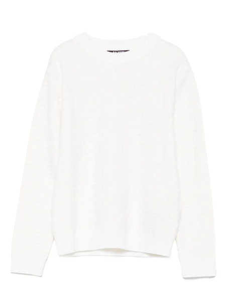  Balmain Kids Textured Cotton Sweater - White 