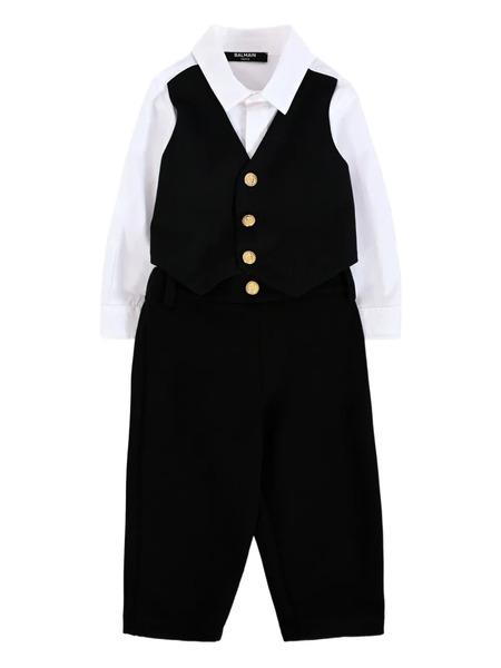  Balmain Kids Waistcoat Suit - Black 