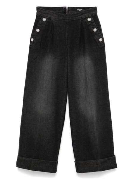  Balmain Kids Wide-leg Jeans - Black 