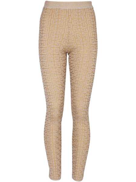  Balmain Labyrinth Knitted Leggings - Neutrals 